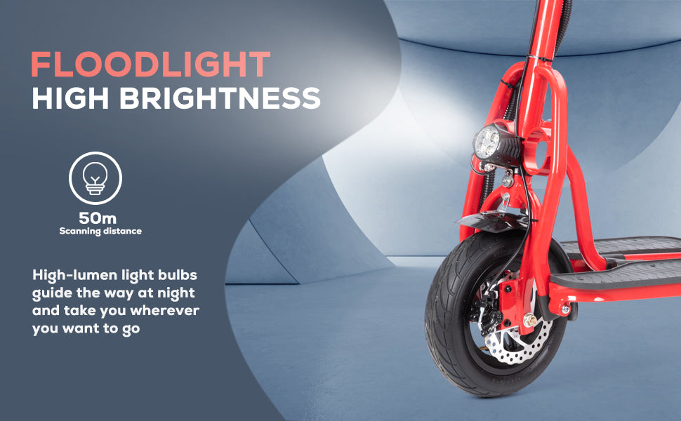 COUGAR (Red) Ultra Lightweight Folding Scooter For Adults 3 Wheeler - Portable