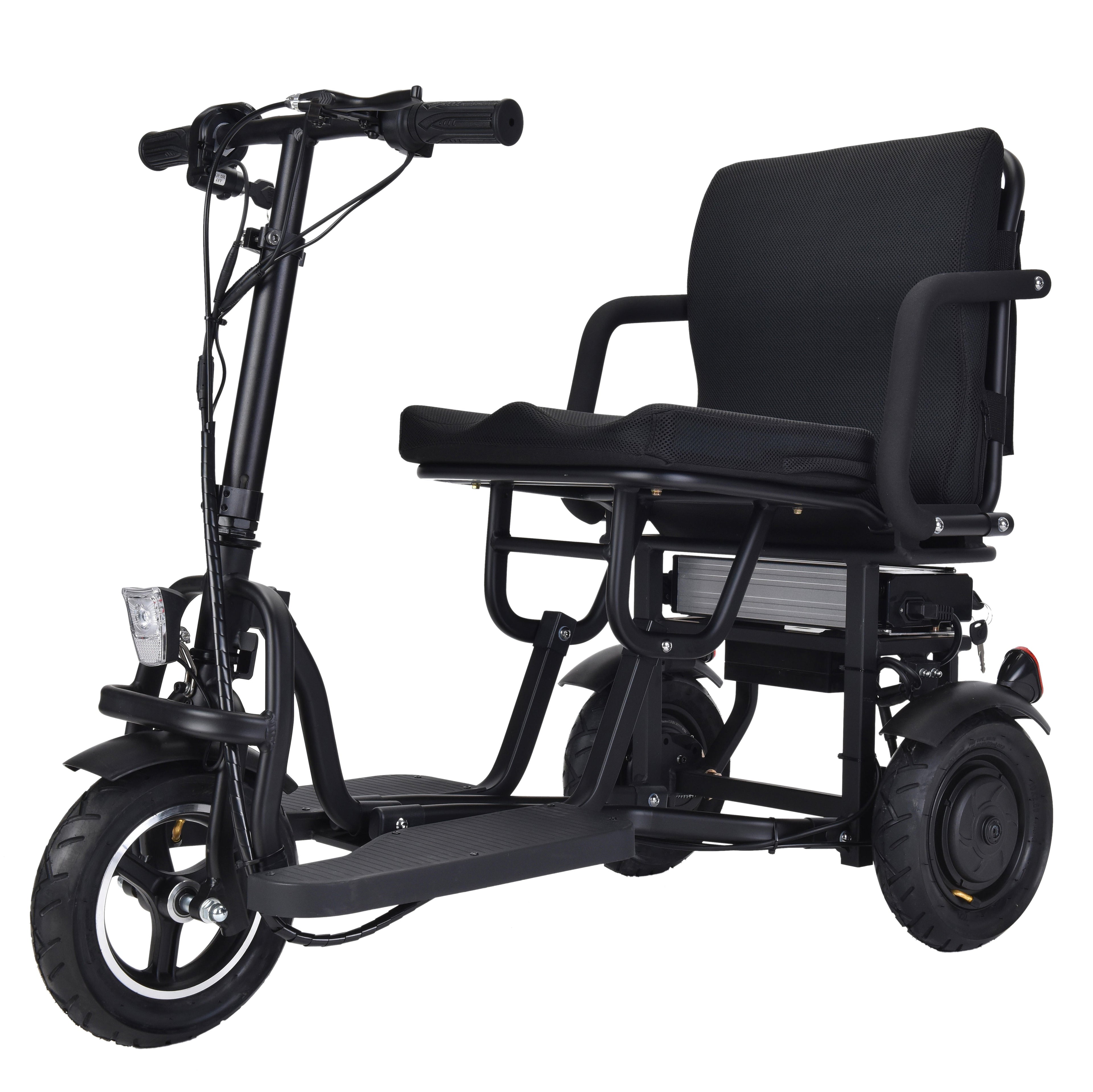 COUGAR (Black) Folding Electric Mobility Scooter 3 Wheel Lightweight Portable Power Travel Scooters