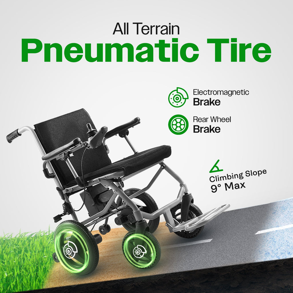 KANO (Black) -Foldable Electric Wheelchair, Travel Size, User-Friendly